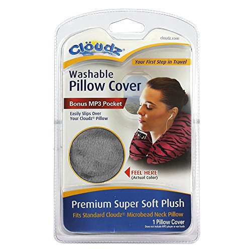 Cloudz Washable Travel Neck Pillow Cover - Grey - color: Grey