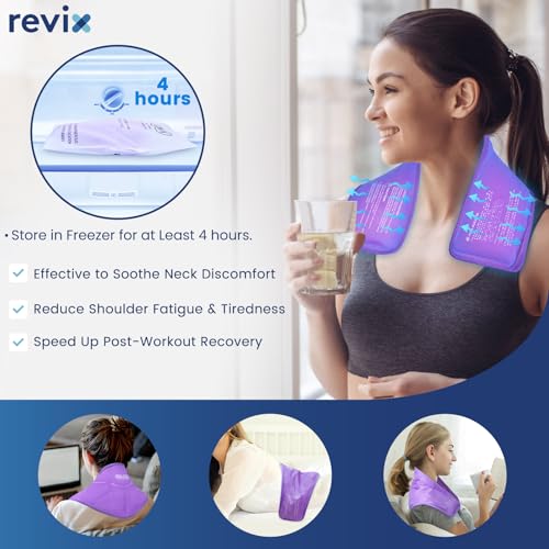 REVIX Ice Packs for Neck & Shoulder Discomfort, Gel Cold Wraps Reusable - style: Neck Purple-2 Pack