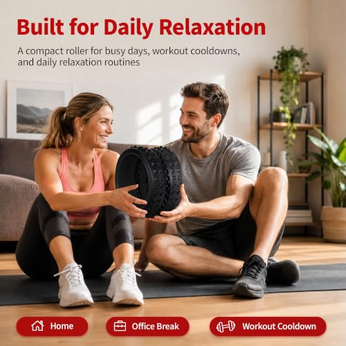 GymCope 10in Back Roller, Foam Roller for Exercise, Spine-Safe Groove - color: Black, size: Medium