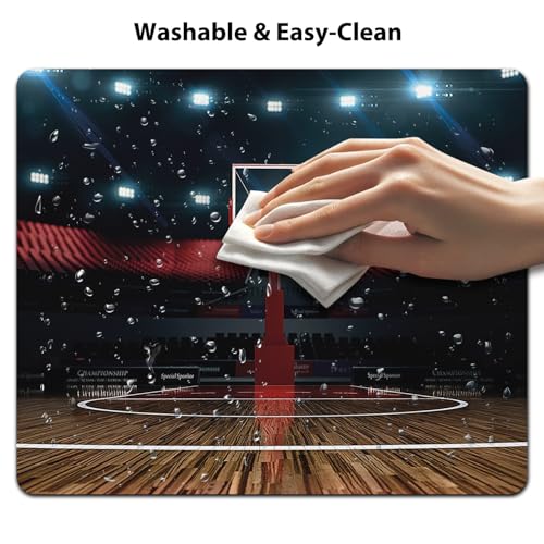 Professional Basketball Arena Mouse Pad, Empty Indoor Stadium Desk Mat - color: Custom Designs Art 038