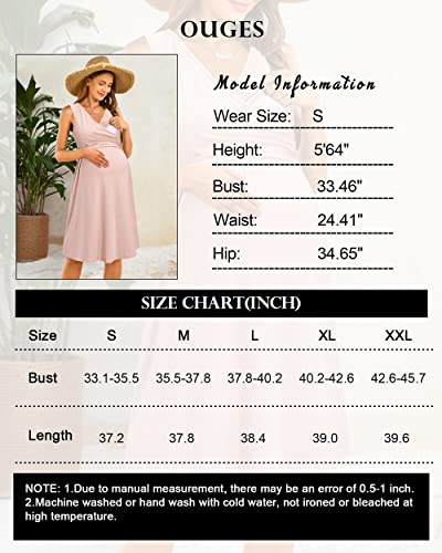 OUGES Women's Wrap Tank Breastfeeding Nursing Maternity Dress - color: Sleeveless-floral W, size: Medium