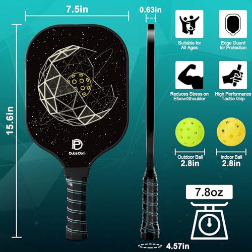 DULCE DOM Pickleball Paddles Set of 2/4 - USAPA Approved - color: Black*4