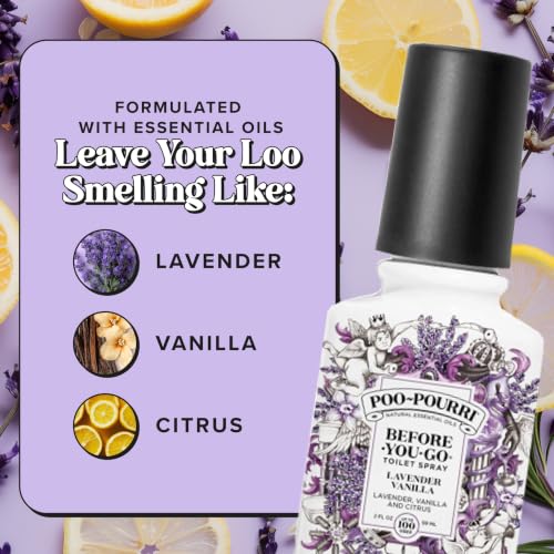 Poo~Pourri Lavender Vanilla, Lavender + Vanilla + Citrus, Before-You-Go Toilet Spray, 2 Oz - size: 2 Fl Oz (Pack of 1)