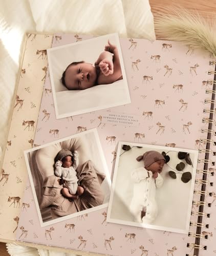 Peachly Unisex Baby Memory Book - First Year Baby Book Keepsake - Forest - color: Forest