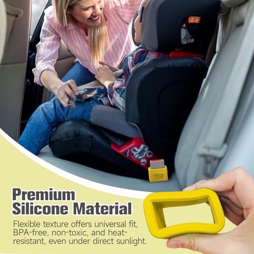 Morlike Silicone Belt Buckle Seatbelt Holder (Yellow) - color: Yellow