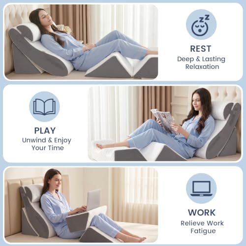 WSOFRALC 5PCS Orthopedic Wedge Pillow Set for After Surgery