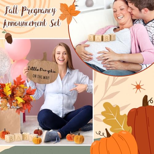 11 Pcs Fall Pregnancy Announcement Set Baby Reveal Ideas - style: Fall