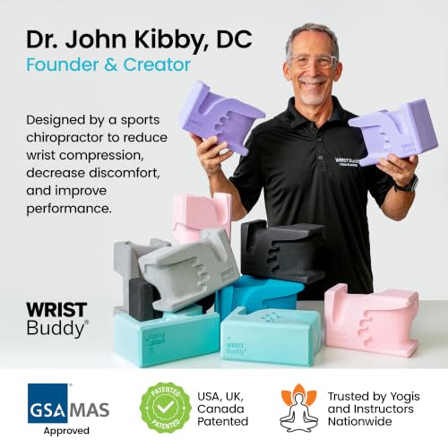 WRISTBuddy® Yoga Blocks 2 Pack, High Density Non-Slip, Hand-Shaped Design - color: Lavender