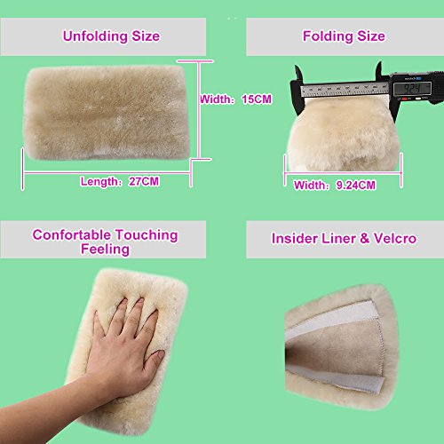 OGLAND 2 Pack Sheepskin Car Seat Belt Cover Pads | Wool Seatbelt Cushions - color: Grape Red, size: Shearling Wool