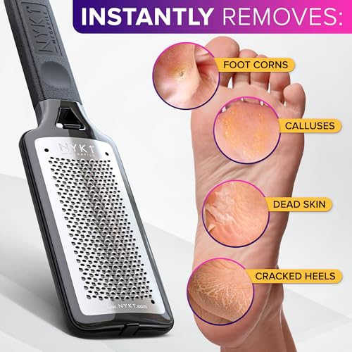 NYK1 RUSTPROOF Foot File Callus Remover for Feet with Catcher | XL Size