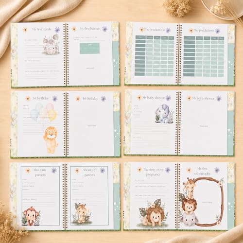 Baby memory book - Pregnancy journals & Baby’s first year album (English)