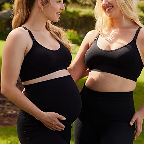Suekaphin 3 Pack Sports Nursing Bra for Breastfeeding Supportive Bralette Pregnancy Maternity Wirefree Support for Women - color: Sort Na, size: Medium