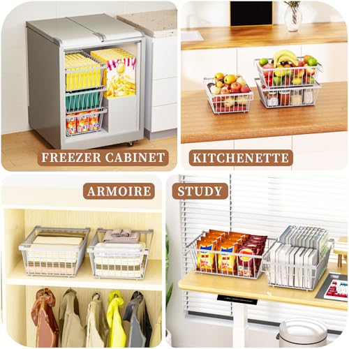 Enhanced Leak-Proof Bottom, Freezer Organizer Bins for 5 Cu.Ft,4 Pack - color: White 4 Pack