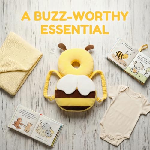 Baby Head Protector Backpack - Soft & Lightweight Fall Cushion Backpack for Toddlers Walking and Crawling(Bee) - color: Yellow Bee