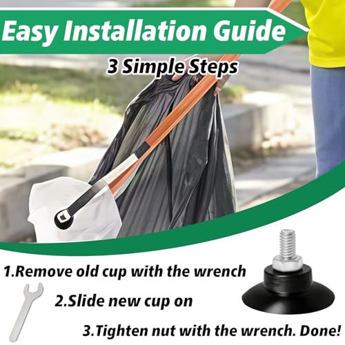 Grabber Tool Suction Cups, 10 PCS with 2 PCS Wrenches