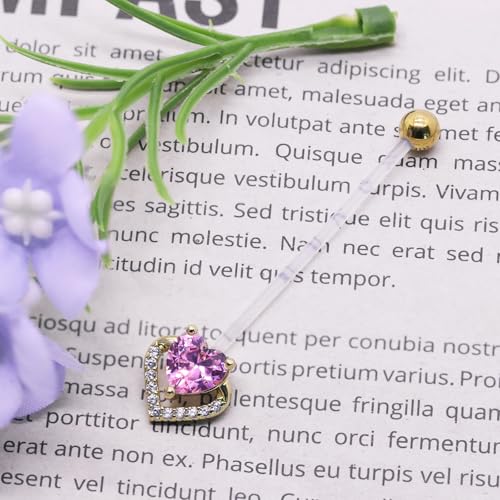 14G Flower Flexible Clear Acrylic Pregnancy Belly Button Ring Letter Personalized Dangle Pregnancy Maternity Belly Rings - color: gold pink