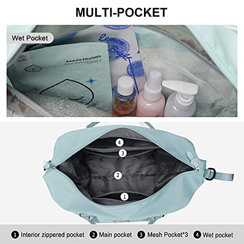 Travel Duffel Bag, Carry On Overnight Weekender Bags for Women - color: A1-Turquoise, size: Large
