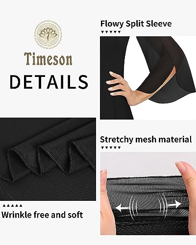 Timeson Women's 3/4 Sleeve Floral Blouses Shirts - color: Black, size: XX-Large