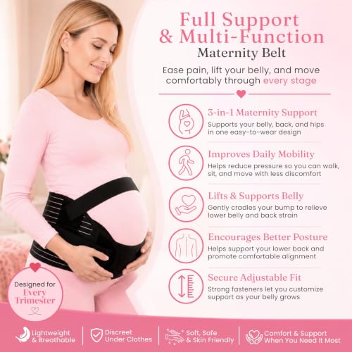 Vive Pregnancy Belly Support Band for Women - Maternity Belt - Cozy Brace - size: X-Large