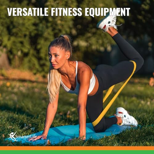 SmarterLife Resistance Bands Set of 5 Extra Wide Latex-Free Exercise Bands