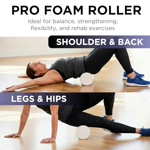 THERABAND Pro Foam Roller, Back, Muscle, Exercise, Physical Therapy, White