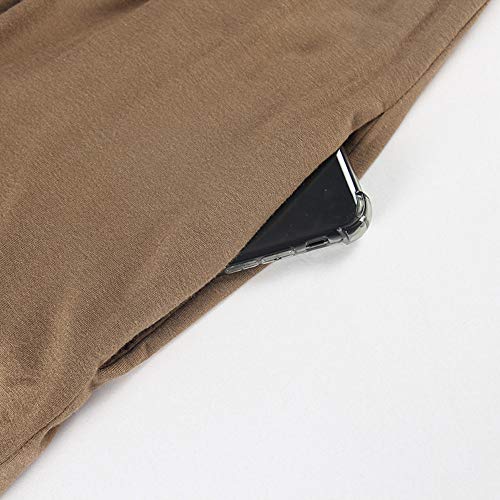 PRIMODA Women's Summer Casual Sleeveless V Neck Adjustable Spaghetti Strap Maxi Long Dress - color: Mocha, size: X-Large