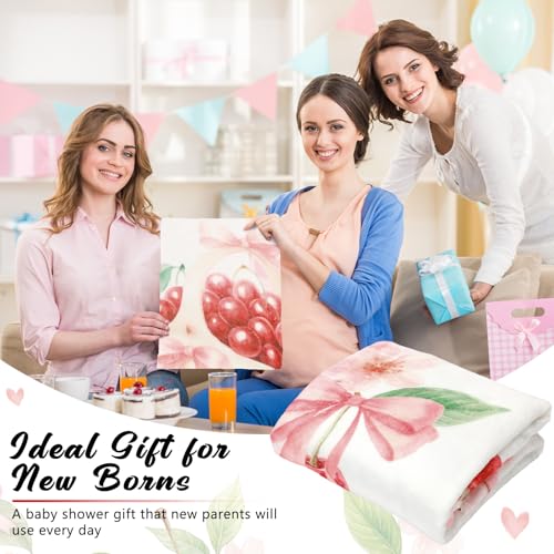 Nuanchu Cherry Baby Monthly Milestone Blanket for Baby 60"x40" - style: Cherry