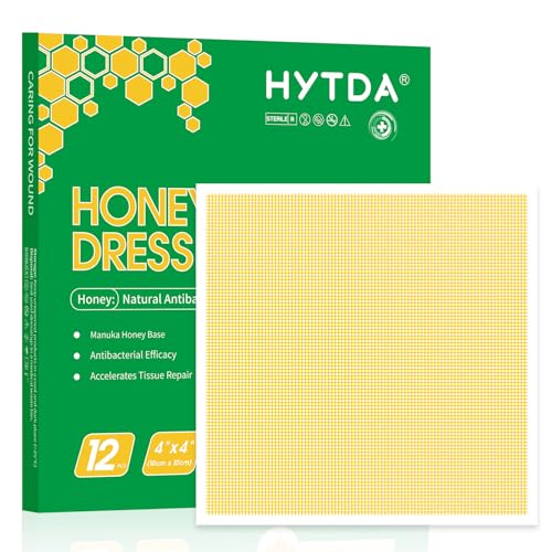 Manuka Honey Gauze Dressing, 4"×4", Non Stick Gauze, 12 Individual Pack - size: 4×4 Inch