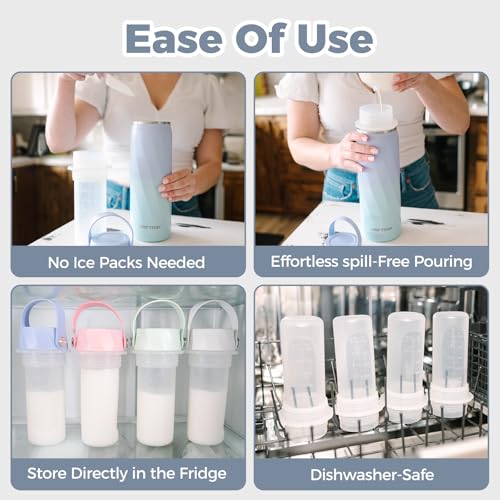 HEYTRIP 20oz Portable Breastmilk Cooler Bottle for Outdoor, White - color: White
