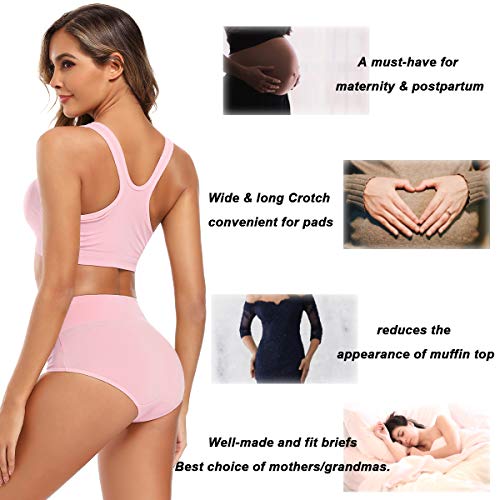 Molasus Women's Cotton Underwear High Waisted Full Coverage Ladies Panties (Regular & Plus Size) - color: Multicolor-5pack-a2, size: Medium