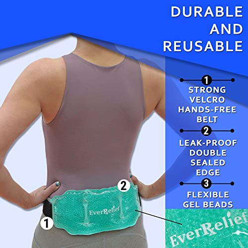 Ice Pack for Back Pain Relief with Elastic Strap by EverRelief