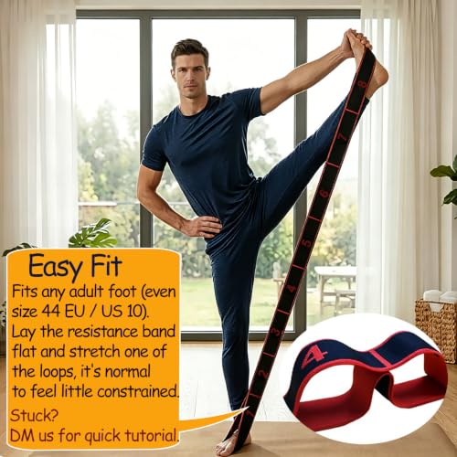 Resistance Bands for Legs: Numbered Stretch Bands for Exercise Yoga - color: Black