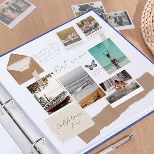 1DOT2 12x12 Inch 3 Ring DIY Scrapbook Photo Album, Blue - color: Blue