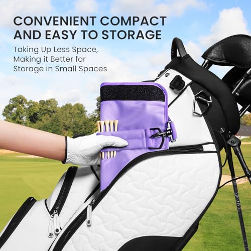 FINGER TEN Mini Golf Bag for 3-7 Clubs - color: Purple with Ball Pouch, size: 1Pc
