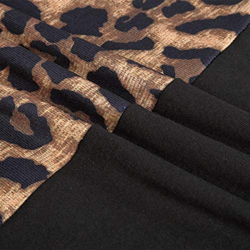 Quinee Women's Long Sleeve Plaid Colorblock Nursing Pullover Hoodie Sweatshirts - color: Black Leopard, size: Medium