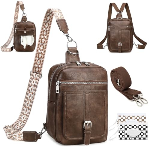 MYHOZEE Mini Diaper Bag Crossbody Small Diaper Bag Purse with Wipes Pocket - color: Coffee
