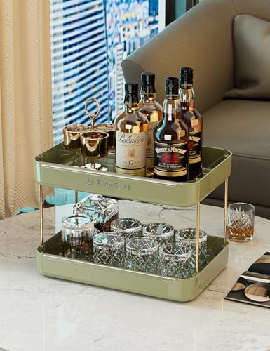 UFORU Countertop Coffee Station Organizer,Cup Rack,Mug & Wine Glass Holder - color: Green