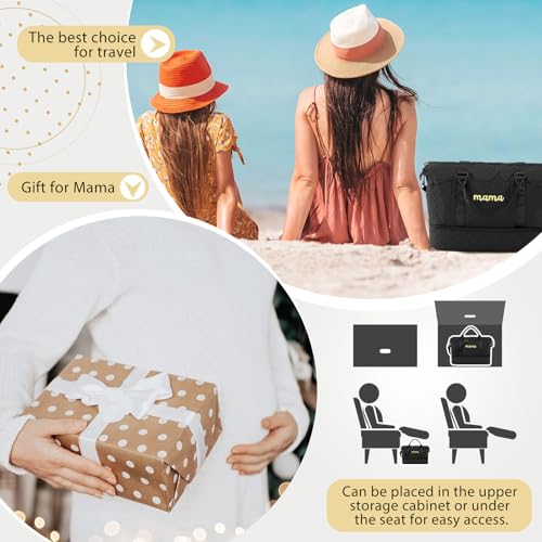 Dansydaisy Mama Hospital Bag for Women Labor Delivery,Black - color: Black, style: Mama