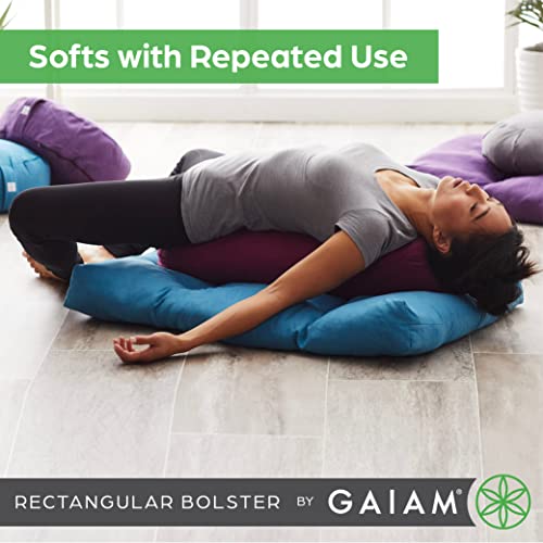 Gaiam Yoga Bolster Pillow, Supportive Cushion for Restorative Yoga - color: Teal