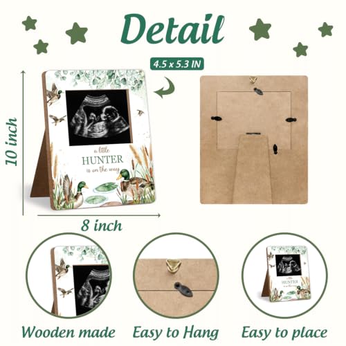 Mallard Duck Baby Shower Decor Frame, Duck Hunting Baby Shower Party Supplies, for Expecting Parents-to-Be Keepsake Gifts, Pregnancy Sonogram Frame Keepsake, Gender Reveal Present - color: green2