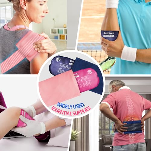 Ice Packs for Injuries Reusable, 3-Piece Set Soft Cold Gel - color: 3pcs-pink