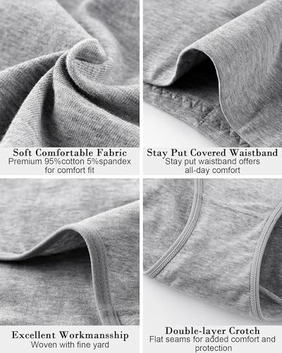 CULAYII Tummy Control Underwear for Women High Waisted Panties Full Coverage Cotton Postpartum Briefs Stretch Ladies Undies - color: Multicoloured D - 5 Pack, size: Medium