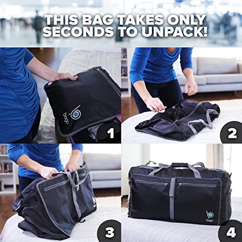 Bago Travel Duffle Bag for Women & Men. Extra Large Foldable Duffel Bags - color: SnowDepBlue, size: 120L
