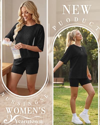 Women's Nursing 2 Piece Outfit Set - color: Black, size: Medium