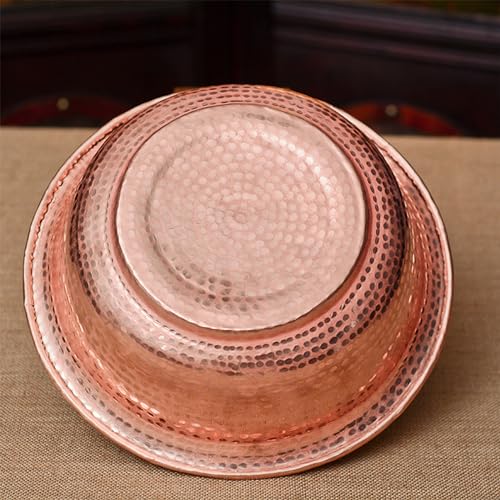 Hand-Hammered Copper Foot Soak Basin - Portable Pedicure Bowl for Camping, Picnics, Versatile Fire Bowl and Incinerator, 40cm Diameter