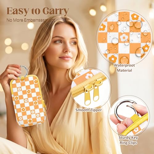 2PCS Tampon Holder Zipper Pouches Portable Period Bags - color: Flower Plaid
