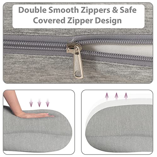 BATTOP Pregnancy Pillows for Sleeping,Maternity Pillow with Cooling Cover,Support for Belly,Hips, Legs,Pregnancy Must Haves,Side Sleeper Body Pillow - color: Cooling-grey