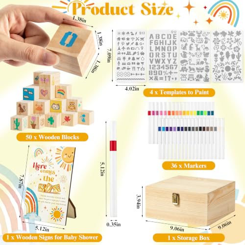 92 Pcs Baby Shower Games Sign Kit, Baby Shower Blocks to Decorate