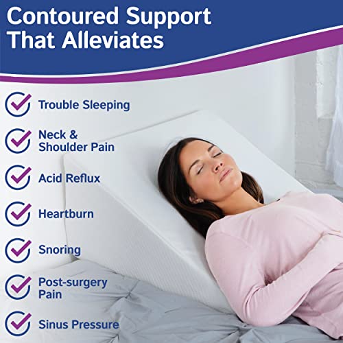 Ebung Body Positioner - Premium Memory Foam Wedge Pillow for Sleeping, Sitting, Snoring, Heartburn Relief, Pregnancy, TV, Reading, Backrest, Leg Rest - size: Large: 12"