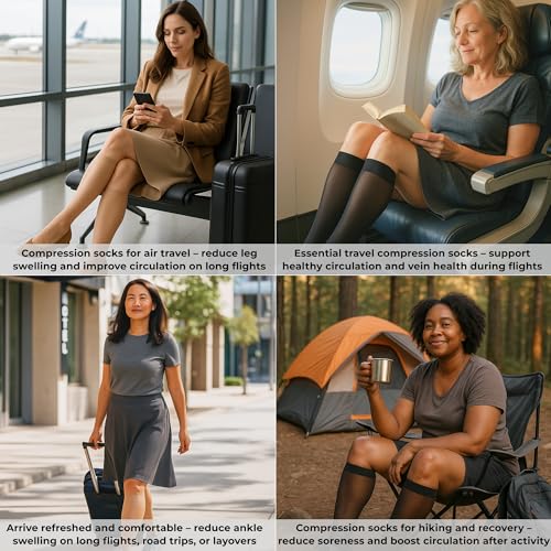 ABSOLUTE SUPPORT Women Sheer Compression Socks 20-30mmHg, Nude, X-Large - color: Nude, size: X-Large